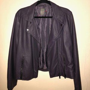 Primark Women’s Purple Leather Jacket (Size 12)